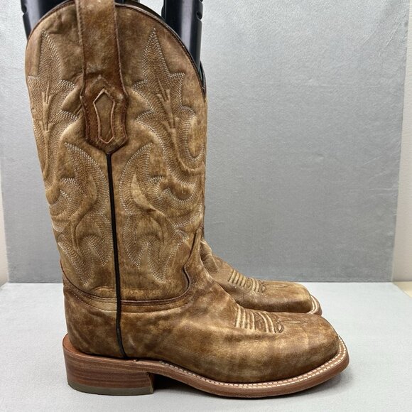 Corral A4143 Womens Size 7 (M) Cowboy Boots Embroidery Sand Wide Square Toe - Picture 1 of 9